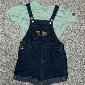 Disney Blue Denim Overalls with Lion King Patch